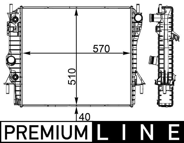 Radiator, engine cooling - CR1965000P MAHLE - 020070N, 376795091, 6W838005AD