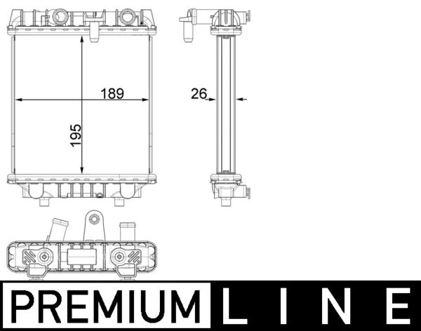 Radiator, engine cooling - CR1966000P MAHLE - 040095N, 376795-121, 58012720