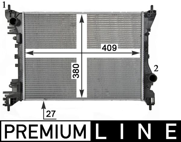 Radiator, engine cooling - CR1985000P MAHLE - 0000050522910, 010013N, 01002117