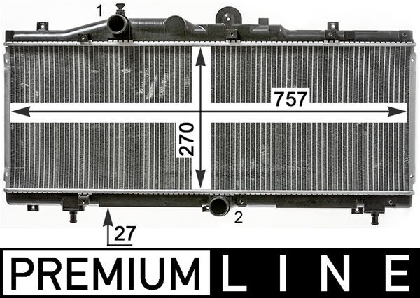 CR1989000P, Radiator, engine cooling, Cooler, MAHLE, 0000007790356, 080570N, 101161, 109070, 17002166, 21550, 350213145000, 376900051, 53983, 61671, 731979, DRM09010, FT2166, QER1920, RA0110460, 46773321, 8MK376900-051, 7790356