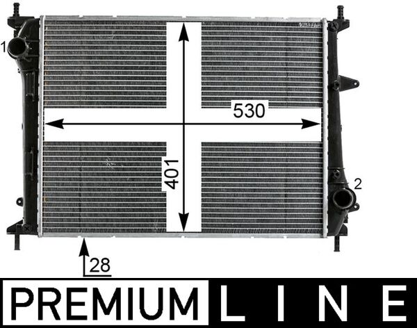CR1999000P, Radiator, engine cooling, Cooler, MAHLE, 0000051867532, 0104.3141, 080092N, 17002329, 376900151, 53987, DRM09037, FT2329, RA0111180, 51767821, 8MK376900-151, FT717R002, 51867532