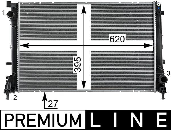 Radiator, engine cooling - CR2002000P MAHLE - 0000051934451, 01043176, 080102N