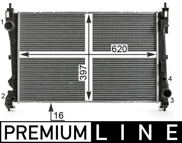 CR2003000P, Kühler, Motorkühlung, Kühler, MAHLE, 0000051938013, 080104N, 105604, 109416, 347325, 350213124900, 376900-204, 53935, 617854, DRM09113, RA0111320, 109416/A, 376900201, 51812209, 109416/O, 51938013, 8MK376900-204