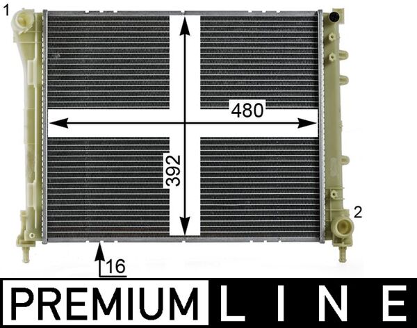 Radiator, engine cooling - CR2004000P MAHLE - 0000051892706, 080109N, 17002403