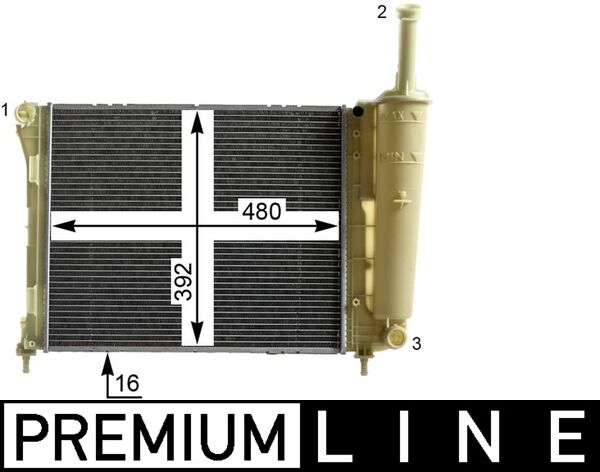 Radiator, engine cooling - CR2005000P MAHLE - 0000051892709, 080111N, 17002404