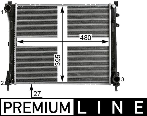 Radiator, engine cooling - CR2012000P MAHLE - 376900291, 51837884, 617872