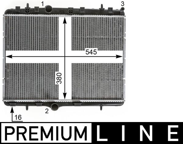 CR2014000P, Radiator, engine cooling, Cooler, MAHLE, 1330P9, 160108N, 376900-314, 50437, DRM210-55, PE2255, RA0210350, 3637005, 376900311, 96.455.874, RA0210380, 8MK376900-314, RA0210430