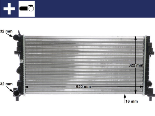 Kühler, Motorkühlung - CR2081000S MAHLE - 330004N, 376902-004, 49002041