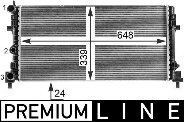 Radiator, engine cooling - CR2082000P MAHLE - 330004N, 376902-014, 53024