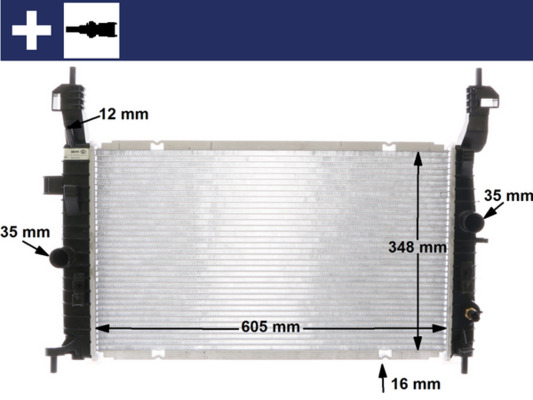 Radiator, engine cooling - CR2120000S MAHLE - 1300497, 13303639, 376910-294
