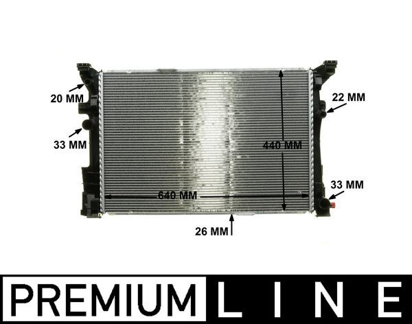 Radiator, engine cooling - CR2170000P MAHLE - 2465001303, 30002653, 376924021