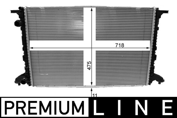 Radiator, engine cooling - CR2177000P MAHLE - 376990011, 8W0121251J, AI2444