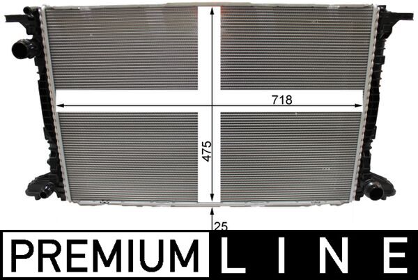 Radiator, engine cooling - CR2180000P MAHLE - 01103183, 3002412, 350213154900