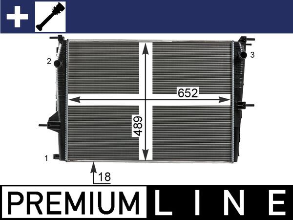 Radiator, engine cooling - CR23000P MAHLE - 01093098, 105469, 123190