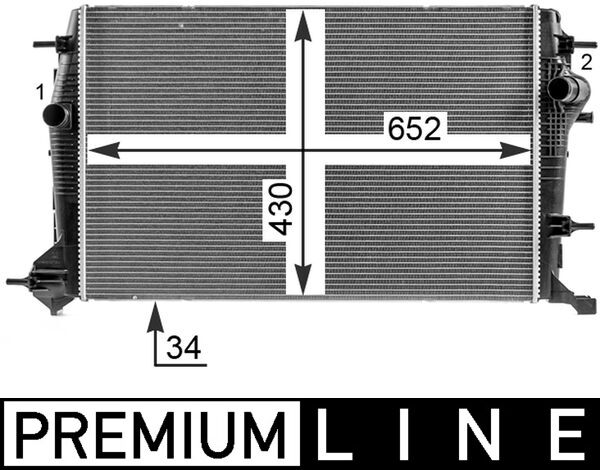 Radiator, engine cooling - CR25000P MAHLE - 01093096, 023M91, 105220