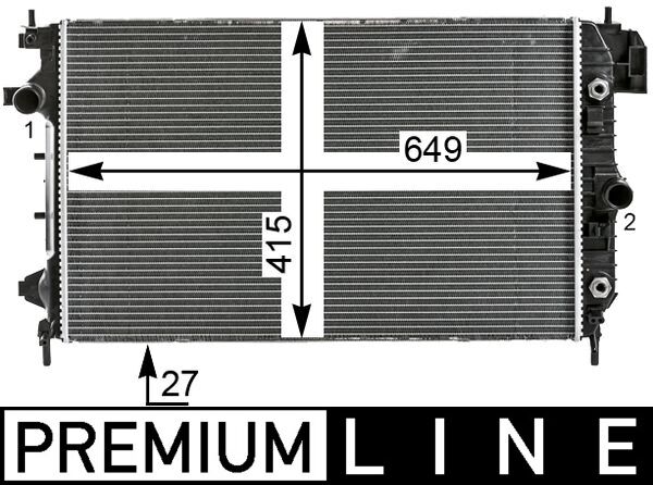Radiator, engine cooling - CR27000P MAHLE - 13200486, 190013N, 376700451
