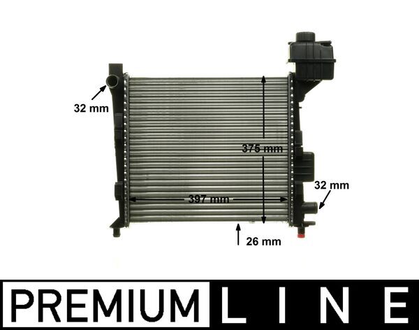 CR322000P, Radiator, engine cooling, Cooler, MAHLE, 0106.3008, 017M27, 101358, 118045, 121510N, 1685000002, 30002247, 350213125500, 376713-034, 56800, 58252, 62663, 732588, KMS247, ME320R001, 350213125502, 376713031, A1685000002, MS2247, 8MK376713-034, MSA2247