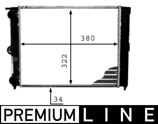 Radiator, engine cooling - CR344000P MAHLE - 0110.3086, 040430N, 100958