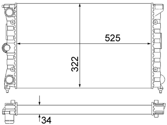 CR350000S, Radiator, engine cooling, Cooler, MAHLE, 0110.3058, 101038, 131053, 139200, 321121253AS, 350213645000, 376901131, 54694, 58002011, 651111, 883720, VN2011, VOLK5249A, 321121253BM, 350213645003, 696971, 8MK376901131, VNA2011, 321121253T, VW2011, VWA2011, 871121251A