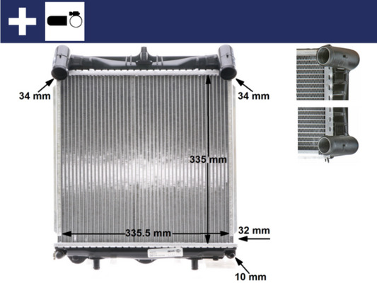Radiator, engine cooling - CR370000S MAHLE - 170200N, 376713-794, 63776