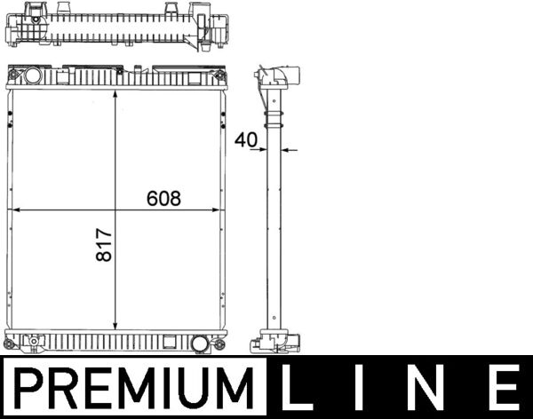Radiator, engine cooling - CR379000P MAHLE - 376714211, 628763, 81.0610.16506