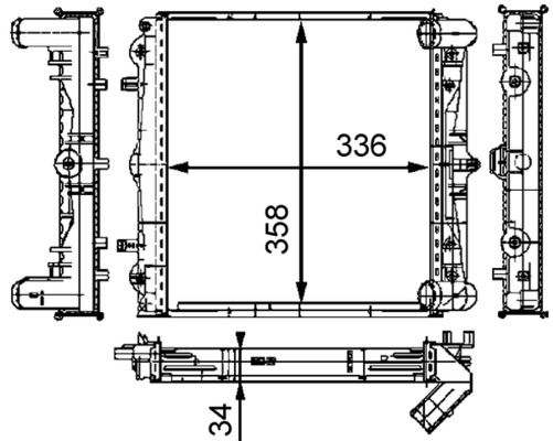 Radiator, engine cooling - CR383000S MAHLE - 043M11, 170180N, 376714-294
