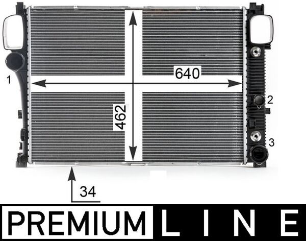 Radiator, engine cooling - CR38000P MAHLE - 01063118, 120057N, 215000103
