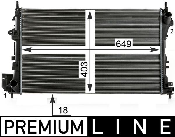 Radiator, engine cooling - CR40000P MAHLE - 0107.3113, 103235, 121115