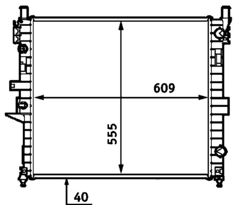 CR554000S, Radiator, engine cooling, Cooler, MAHLE, 0106.3083, 102923, 118128, 121730N, 1635000103, 30002331, 376718601, 55335, 57005, 62787, 732736, KMS331, M017025A, 62787A, 8MK376718-601, A1635000103, MS2331, MS3331, MSA2331