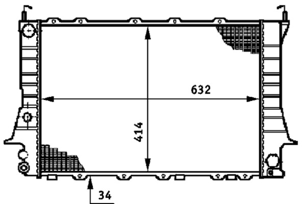 CR591000S, Radiator, engine cooling, Cooler, MAHLE, 0110.3115, 03002081, 102050, 16576, 376719351, 481140N, 4A0121251G, 51318, 60458, 730362, AI2081, KAI081, 4A0121251J, 60458A, 8MK376719-351, AIA2081