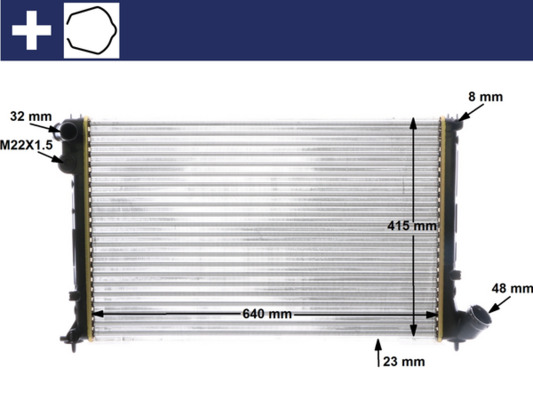 Radiator, engine cooling - CR593000S MAHLE - 00001301GA, 0108.3040, 09002105