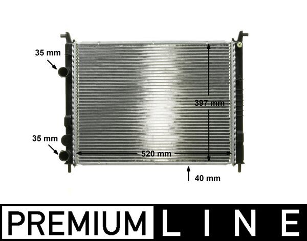 CR645000P, Radiator, engine cooling, Cooler, MAHLE, 011M33, 080086N, 17002316, 350213006003, 376720-574, 46827249, 58656, 61682, FT2316, 350213196400, 376720571, 51791957, FTA2316, 8MK376720-574