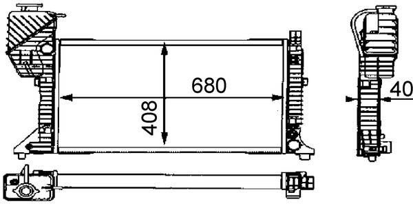 Radiator, engine cooling - CR682000S MAHLE - 017B21, 0206.2081, 132040N