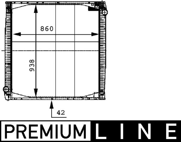 Radiator, engine cooling - CR696000P MAHLE - 0222.2005, 0440086, 0570473