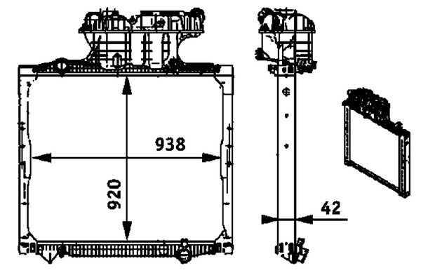 Radiator, engine cooling - CR701000P MAHLE - 0237.3004, 10028, 115M10