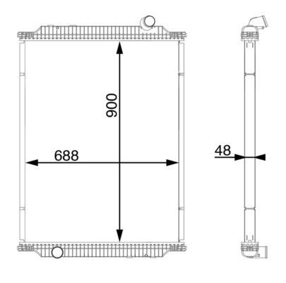 CR717000S, Radiator, engine cooling, Cooler, MAHLE, 0209.3027, 1870000908, 349440, 376722061, 404546, 5001861376, 519700, 637880, 733519, RE2059, WG1721740, 0209.3087, 376722064, 390022N, 5001864775, 539700, 63788A, 733536, RE2059N, WG1722775, 390022S, 5001864777, 637892, 8MK376722061, 5010315737, 6378920