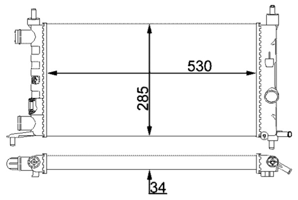 CR735000S, Kühler, Motorkühlung, Kühler, MAHLE, 0107.3065, 10-100-01078, 101336, 121058, 1300173, 13900, 150790N, 232606, 350213776000, 37002261, 376722-444, 58155, 63290, 725-0025-R, DRM20041, KOL261, OL2261, RA0200670, 1073065, 350213776003, 376722441, 63290A, 732606, 90531547, OLA2261, 359000300670, 8MK376722-441, OP028R006, 359000390670, BM776
