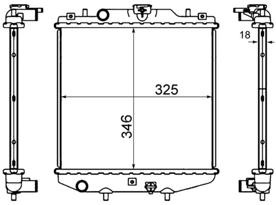 Radiator, engine cooling - CR744000S MAHLE - 0114.2014, 042M02, 101263