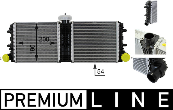 Radiator, engine cooling - CR77000P MAHLE - 376701251, 420121254A, 420121254B