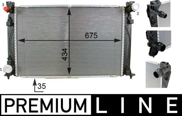 Radiator, engine cooling - CR79000P MAHLE - 376701281, 480096N, 4F0121251AC