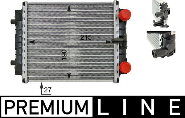 Radiator, engine cooling - CR80000P MAHLE - 376701301, 480099N, 5C0121212