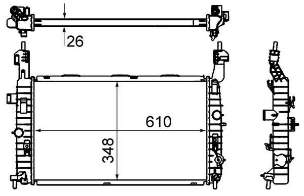 Radiator, engine cooling - CR833000S MAHLE - 1300413, 150025N, 37002431