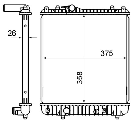 Radiator, engine cooling - CR837000S MAHLE - 09210556, 13182786, 350213979000