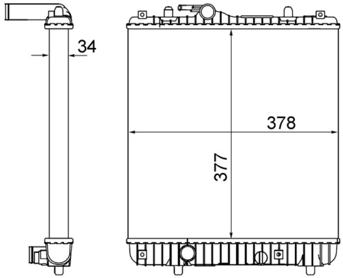 Radiator, engine cooling - CR837001S MAHLE - 09210556, 104549, 14396