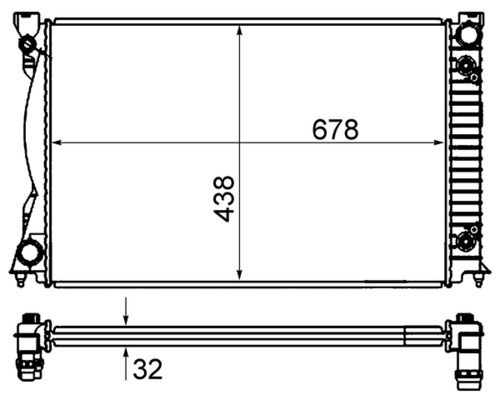 Radiator, engine cooling - CR842000S MAHLE - 03002253, 102138, 104030