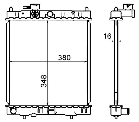 Radiator, engine cooling - CR844000S MAHLE - 019M17, 13002130, 214101F515