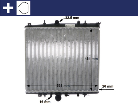 CR852000S, Radiator, engine cooling, Cooler, MAHLE, 1330J6, 350213904000, 376735321, 40002276, 56417284, 58373, 63695A, 732945, CITR5246A, PE2276, 8MK376735-321, PEA2276