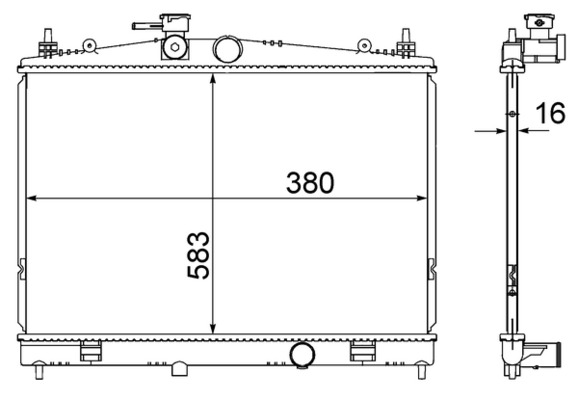 Radiator, engine cooling - CR856000S MAHLE - 01213081, 13012717, 21410BA60A
