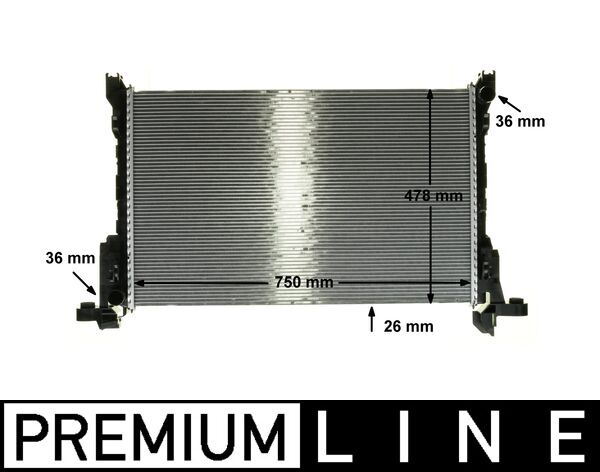 Radiator, engine cooling - CR86000P MAHLE - 214104966R, 376701601, 4422795