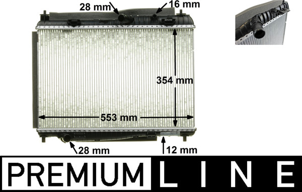 Radiator, engine cooling - CR87000P MAHLE - 1778265, 376701641, 59138